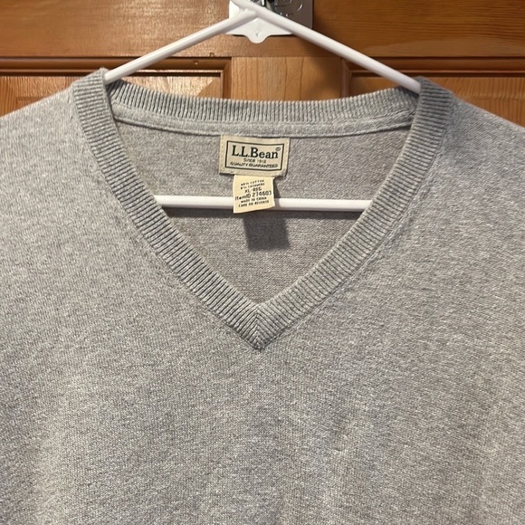 L.LBEAN mens vneck cotton/ cashmere blend size xlarge. - Picture 3 of 7